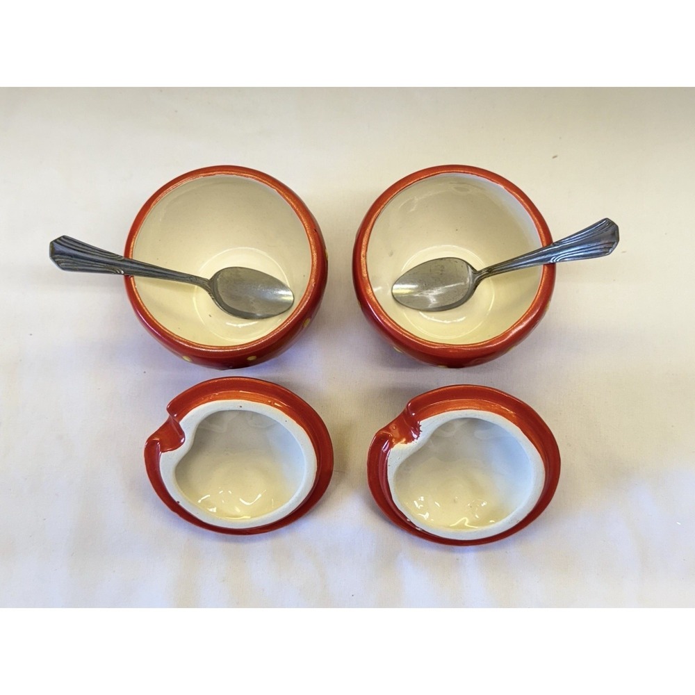 Vintage Strawberry Kitchen Set Caddy Shakers Jam Pots Harry & David Spreaders - Picture 6 of 14